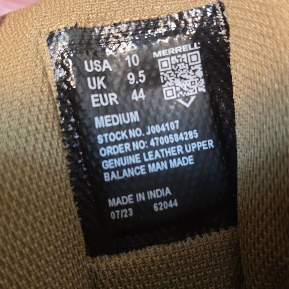 Merrell Moab 3 8" Tactical Waterproof Zip Boots Dark Coyote Tan J004107 Men's 10 - Picture 7 of 7